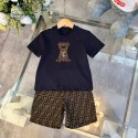 ハイブランドフェンディスポーツウェア 男の子 夏服 Fendi 半袖Ｔシャツ ハーフパンツ 2点セット キッズ 通気 ジャージ 上下セット ボーイズ 薄手 吸汗速乾 90-160cm トレーニングウエア ジュニア カジュアル 大きいサイズ 普段着 通学 体操服 運動服