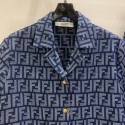 ブランドフェンディデニムジャージ レディース 上下セット Fendi デニムセットアップ メンズ 半袖 上下セット デニムシャツ シャツ ショートパンツ カジュアル 韓国 おしゃれ 通学 通勤 S-L 