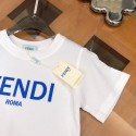 ブランドフェンディ子供tシャツ 親子 夏服 Fendi キッズトップス コーデ 夏 半袖 親子 T-shirt 家族 お揃い tシャツ 上着 男の子 女の子 キッズ tシャツ 子ども服