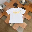 ブランド フェンディペアルック tシャツ 夏 レディース Fendi半袖Ｔシャツ 可愛い お揃いtシャツ メンズ Ｔシャツ ペアルック カップル お揃い キッズ服 ペアtシャツ 半袖 綿 シンプル 90¬160cm S¬3XL