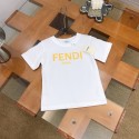 ブランド フェンディペアルック tシャツ 夏 レディース Fendi半袖Ｔシャツ 可愛い お揃いtシャツ メンズ Ｔシャツ ペアルック カップル お揃い キッズ服 ペアtシャツ 半袖 綿 シンプル 90¬160cm S¬3XL