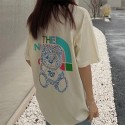 ブランド ザノースフェイス コラボGG Tシャツ 春夏 トップス 熊柄 the north face 上着 可愛い 男女兼用 短袖Tシャツ 丸首 オシャレ コットン 上質 ファッション 男女