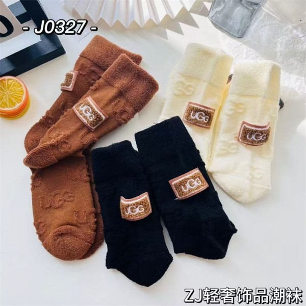 UGG ハイブランド ソックス 綿製コットン アグ 靴下 メンズ 通気性浅口ソックス 女の子好き 韓国ブランドソックス 男女兼用 ファッション