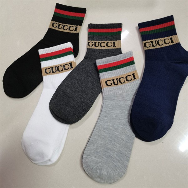  gG ハイブランド ソックス 綿製ブランド ストッキング 大人気コットン 靴下 メンズ 通気性ブランドソックス 男女兼用 ファッション