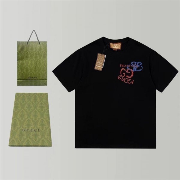 GG ブランドtシャツカットソー コピーハイブランド半袖tシャツ男女兼用20代 30代40代tシャツ 激安パロディtシャツ ユニセック ブランドM - 4XL