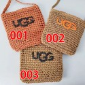 ブランドUGG かごバッグ アグ ショルダー 編みバッグ 浴衣 和装 ミニバッグ 夏 ポシェット 小さめ ストローバッグ ショルダーバッグ カゴバッグ 夏用バッグ 網 麻バッグ ジュートバッグ