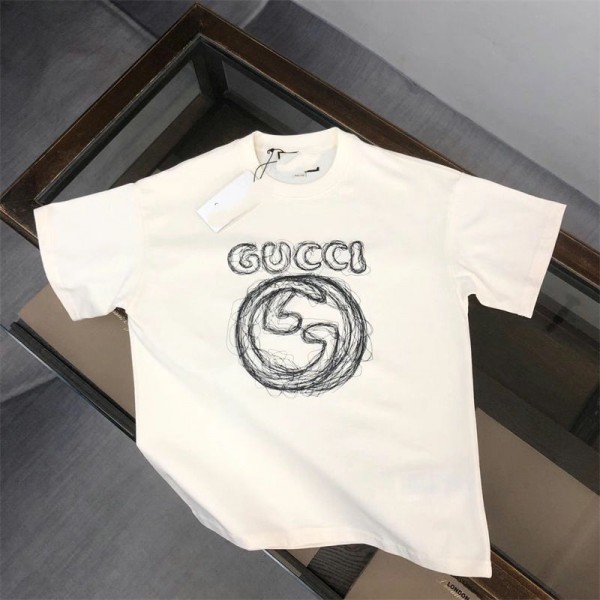 GG ブランドtシャツ高品質韓国 パチモン tシャツTシャツカットソーペアカップルtシャツ ユニセック ブランドS - 3XL