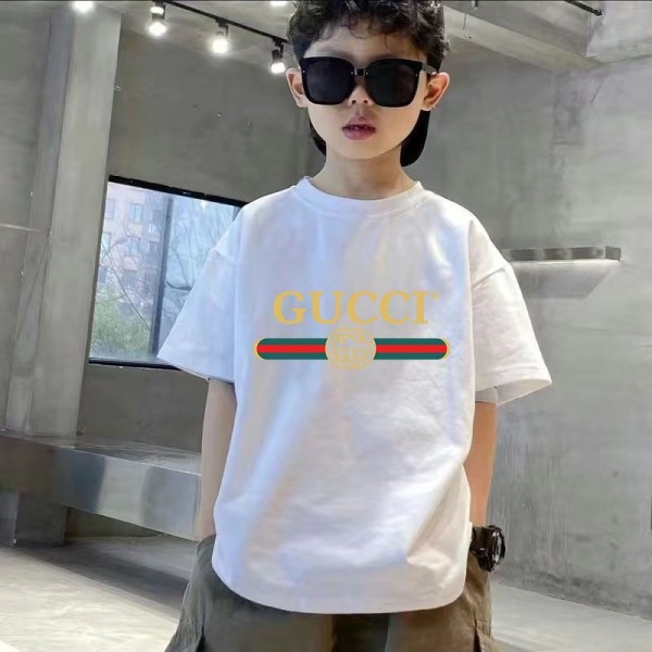 ggハイブランド子供 Tシャツ偽物 ボーイズ ブランドキッズ 半袖tシャツ 上着 カジュアル ブランド 服 コピー 激安屋の上質Tシャツ 100 - 160cm