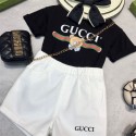 ハイブランド GGキッズ服 ボーイズ 男の子 gg 半袖tシャツ2点セット 上下セットジャージ 半袖Tシャツ ショートパンツ 夏服 小学生 カジュアル  90 - 160cm かっこいい アウトドアスポーツ スウェット ルームウェア 総柄 通園通学