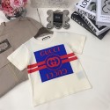 GG ブランド子供tシャツ キッズ用Tシャツ スクリプトロゴ キッズ 半袖 丸首 綿100% クールネック ラバープリント ショートスリーブTシャツ ベーシック 90 - 160cm