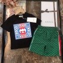 ハイブランドGG キッズ ボーイズ 男の子 gg 半袖tシャツ2点セット 上下セットジャージ 半袖Tシャツ ショートパンツ 夏服 小学生 カジュアル かっこいい アウトドアスポーツ スウェット ルームウェア 総柄 通園通学 90 - 160cm 女