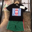 ハイブランドGG キッズ ボーイズ 男の子 gg 半袖tシャツ2点セット 上下セットジャージ 半袖Tシャツ ショートパンツ 夏服 小学生 カジュアル かっこいい アウトドアスポーツ スウェット ルームウェア 総柄 通園通学 90 - 160cm 女