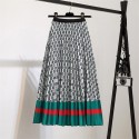 GG フリーツスカート レディース フレア ブランド FENDI ロング スカート Aライン 大きいサイズ おしゃれ ボトムス 女の子 ウエストゴム 着痩せ 体型カバー 普段着 通勤 通学 女子会 光沢