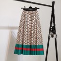 GG フリーツスカート レディース フレア ブランド FENDI ロング スカート Aライン 大きいサイズ おしゃれ ボトムス 女の子 ウエストゴム 着痩せ 体型カバー 普段着 通勤 通学 女子会 光沢
