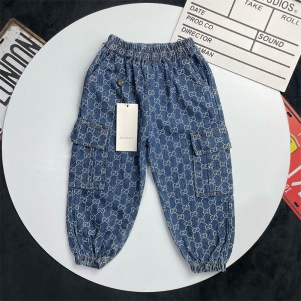 ハイブランドGG供服 デニム パンツ キッズ ジーンズ 男の子 ゆったり デニムズボン 100 - 160cm ロングパンツ ゴムウエスト サルエルパンツ ジュニア 長ズボン カジュアル