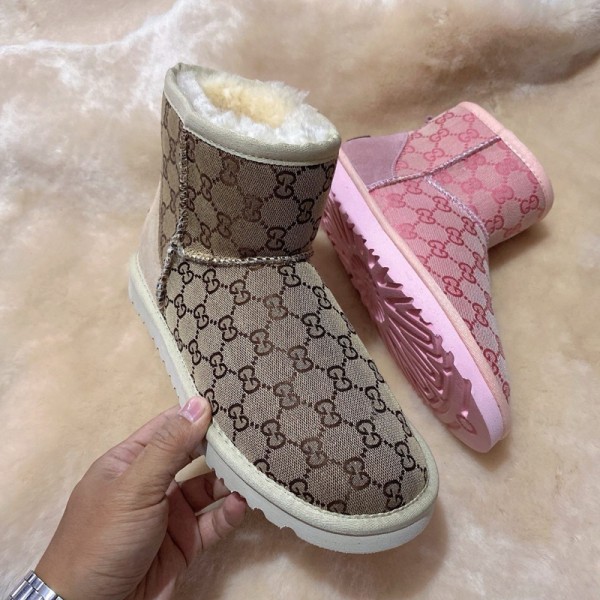 ブランドGG スノーブーツ レディース Gg ムートンブーツ 裏起毛 暖かい スノーシューズ 防風 防寒ブーツ 滑り止め アウトドア 225¬250mm 通勤 雪対応 カジュアル 冬靴