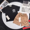 ハイブランド GG 子供服 男の子 Gg キッズセットアップ 夏 半袖 tシャツ 半ズボン ボーイズ 子ども服 キッズ 女の子 夏服 子供 ジャージ 上下セット カジュアル 薄手 通気 軽量 90-160cm