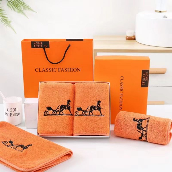 Hermes エルメスブランドスポーツタオル メンズ ハイブランド多用途タオルメンズフェイスタオル 運動タオルブランドヘアドライタオル ハンドタオル 耐洗濯