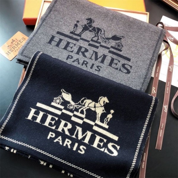 Hermes エルメスメンズ 大判ショール 暖かいブランドパロディ ストール 激安肌に優しい ブランドショール男女兼用 リバーシブルマフラー 肩掛け