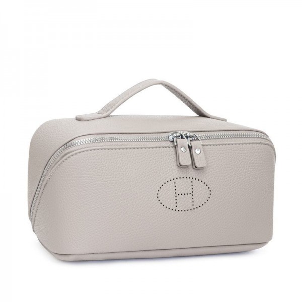 ブランドエルメス風化粧ポーチ 高級感 Hermesメイクポーチ レザー調 Hロゴ メイクボックス 大容量 トラベルポーチ 収納ボックス ハンドバッグ 全5色