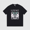 ロエベ LOEWE Ｔシャツ 短袖 丸首トップス 上着 白黒 シンプル半袖シャツ 人気 流行 欧米風 メンズ/レディース 夏服 トップス 半袖 個性プリント柄 通気性 ファッション ゆったり