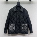 LOEWE ロエベ ブランド中綿コート レディース 冬 キルティングコート 軽量 きれいめ 中綿ジャケット 保温 無地 ショート丈 ノーカラー 春秋 暖かい ポケット付き 着痩せ かわいい 日常
