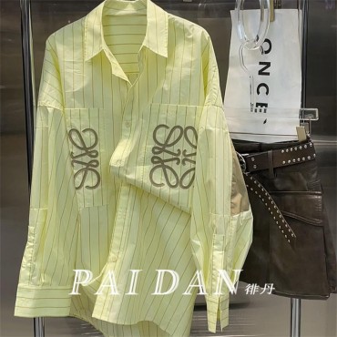 ブランドロエベシャツ メンズ 長袖 オー...