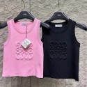 ロエベ ニットタンクトップ Loewe ノースリーブ シンプル スリム 気質 クルー ボトミング シャツ ベスト セーター レディース サマーニットトップスS - L 