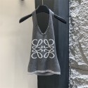 ロエベニットキャミソール ホルターネック LOEWE  ニット 背中開き リボン ニットタンクトップ トップス ノースリーブ セクシー インナー重ね着 おしゃれ 韓国ファッション 大人 レディース カジュアル 着瘦せ リゾート