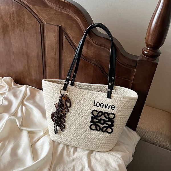 ロエベトートバッグ レディース LOEWE 肩掛けカバン とーとバッグ 編みバッグ 通学 通勤 軽量 夏向け ショルダーバッグ おしゃれ 可愛い 大容量 シンプル 裏地付き カジュアル 