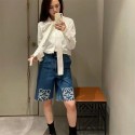 Loewe半ズボン レディース カウボー ブランドロエベデニム 半ズボン S - 2XL ショートパンツ レディース 五分丈 夏 ハーフパンツ レトロカジュアル ハイウエスト ストレートレッグ ハイウエスト 短パン ショート