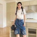 Loewe半ズボン レディース カウボー ブランドロエベデニム 半ズボン S - 2XL ショートパンツ レディース 五分丈 夏 ハーフパンツ レトロカジュアル ハイウエスト ストレートレッグ ハイウエスト 短パン ショート
