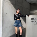 Loewe レディース デニムパンツ ファッションロエベ  S - 2XL ショートパンツ 短パン 夏 ハイウエスト ジーンズ ハーフパンツ フロント刺繍
