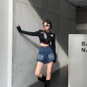 Loewe レディース デニムパンツ ファッションロエベ  S - 2XL ショートパンツ 短パン 夏 ハイウエスト ジーンズ ハーフパンツ フロント刺繍