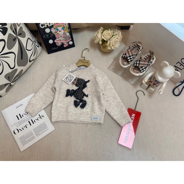 ハイブランドロエベ秋 冬 子供セーターキッズ 男の子 丸首 LOEWEセーター ニット 長袖 トップス 90-140cm 防寒 ベビー 子供服 ジュニア クリスマス プレゼント