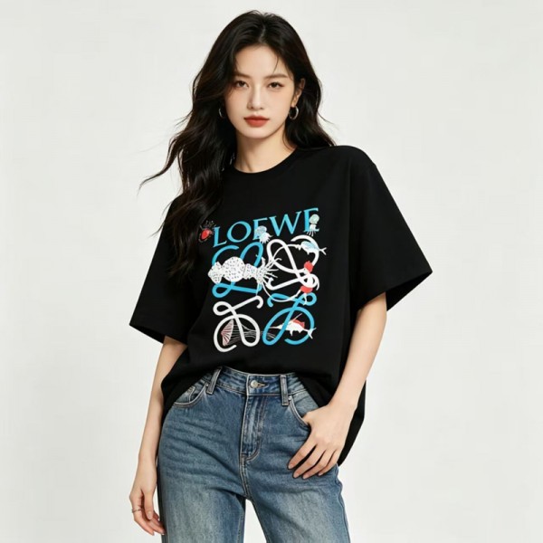 ハイブランドLOEWE ロエベtシャツ夏 ブランド半袖tシャツ ブランドペア揃いtシャツ 高品質 Tシャツカットソー ペアカップル S-3XL