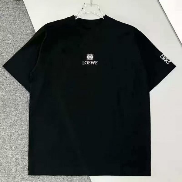 LOEWE ロエベブランド半袖tシャツ ブランド黒白tシャツ 上着 カジュアル ハイブランド半袖tシャツ トップス 男女兼用 韓国  tシャツS-5XL