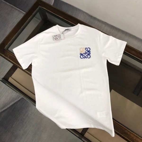 LOEWE ロエベブランドtシャツ カットソー コピーブランド 半袖tシャツ ブランド黒白tシャツ オーバーサイズ ブランドペア揃い 服 コピー 激安屋 S-5XL