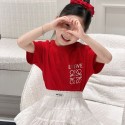 LOEWE ロエベブランド親子tシャツ オーバーサイズ 韓国 キッズtシャツ20代 30代40代 レディースtシャツ 激安パロディ 大人の上質Tシャツ 90-150 S-XXL