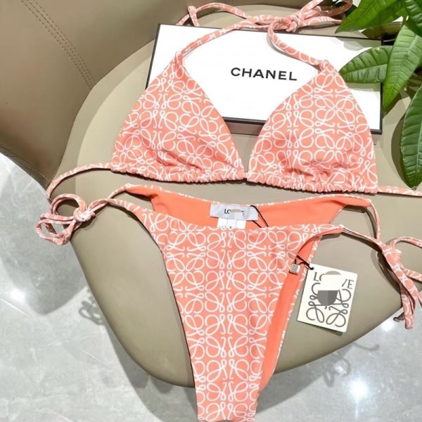 ハイブランドロエベ夏のビーチ用 トライアングルビキニ LOEWE水着 ホルターネック 2点セット 大人 夏 セパレート 韓国風 S-XL 海水浴 ビーチ 大人 おしゃれ 三角ビキニ オトナ女子 バスト