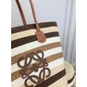 ブランド ロエベレディース サマービーチバッグ Loewe 夏用ストローハット 麦わら帽子 編みトートバッグ 日焼け止めハット 手作り編みショルダーバッグ ビーチ 旅行 日常使い用