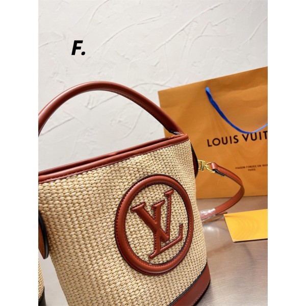 ブランド ルイヴィトン かごバッグ バケットバッグ レディース lv ショルダーバッグ 手提げバッグ 2way 夏バッグ ファスナータイプ 大容量 おしゃれ 2色 高品質