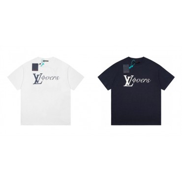 LV ルイヴィトン ｔシャツ 丸首 白黒...