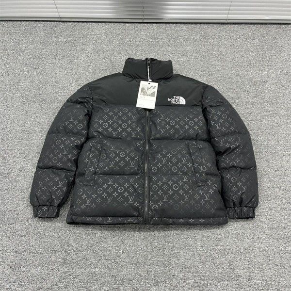 lv ルイヴィトン the north face ザノースフェイス 中綿コート フード付きアウタージャケット 定番ロゴ 厚手 暖かい ふわふわ