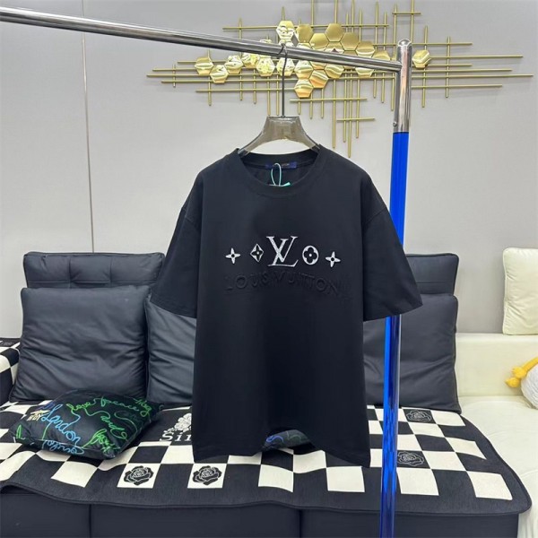 Lv ルイヴィトンブランド半袖tシャツブランドtシャツオーバーサイズTシャツカットソーペアカップルtシャツ ユニセック ブランド