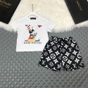 LV ルイヴィトン ディズニー 子供服 ２点セット tシャツ ハーフパンツ 上下セット キッズ服 ショーツ ブランド  ゆったり 人気 メンズ レディーズ 春夏