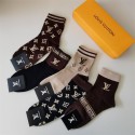 Lv ルイヴィトンハイブランド ソックス 綿製ブランド ストッキング 大人気コットン 靴下 メンズ 通気性上質な コットン ソックス くつした