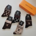 Lv ルイヴィトンハイブランド ソックス 綿製ブランド ストッキング 大人気コットン 靴下 メンズ 通気性上質な コットン ソックス くつした