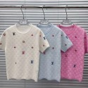 Lv ルイヴィトン ハイブランドtシャツ ストレッチ カットソー ニットtシャツ レディース トップス 上着 半袖セーター カジュアル 綿 コットン 夏服 夏 ティーシャツ ｔシャツ S - L