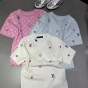 Lv ルイヴィトン ハイブランドtシャツ ストレッチ カットソー ニットtシャツ レディース トップス 上着 半袖セーター カジュアル 綿 コットン 夏服 夏 ティーシャツ ｔシャツ S - L